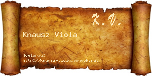 Knausz Viola névjegykártya